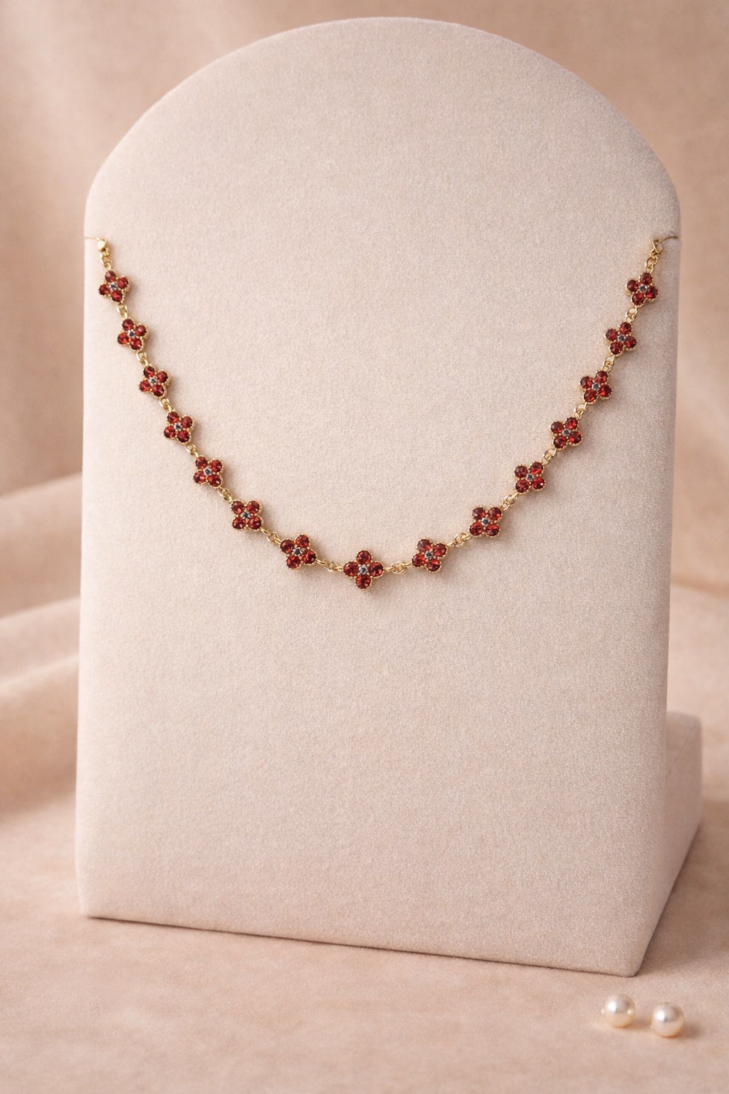 Collier Trèfles Rose