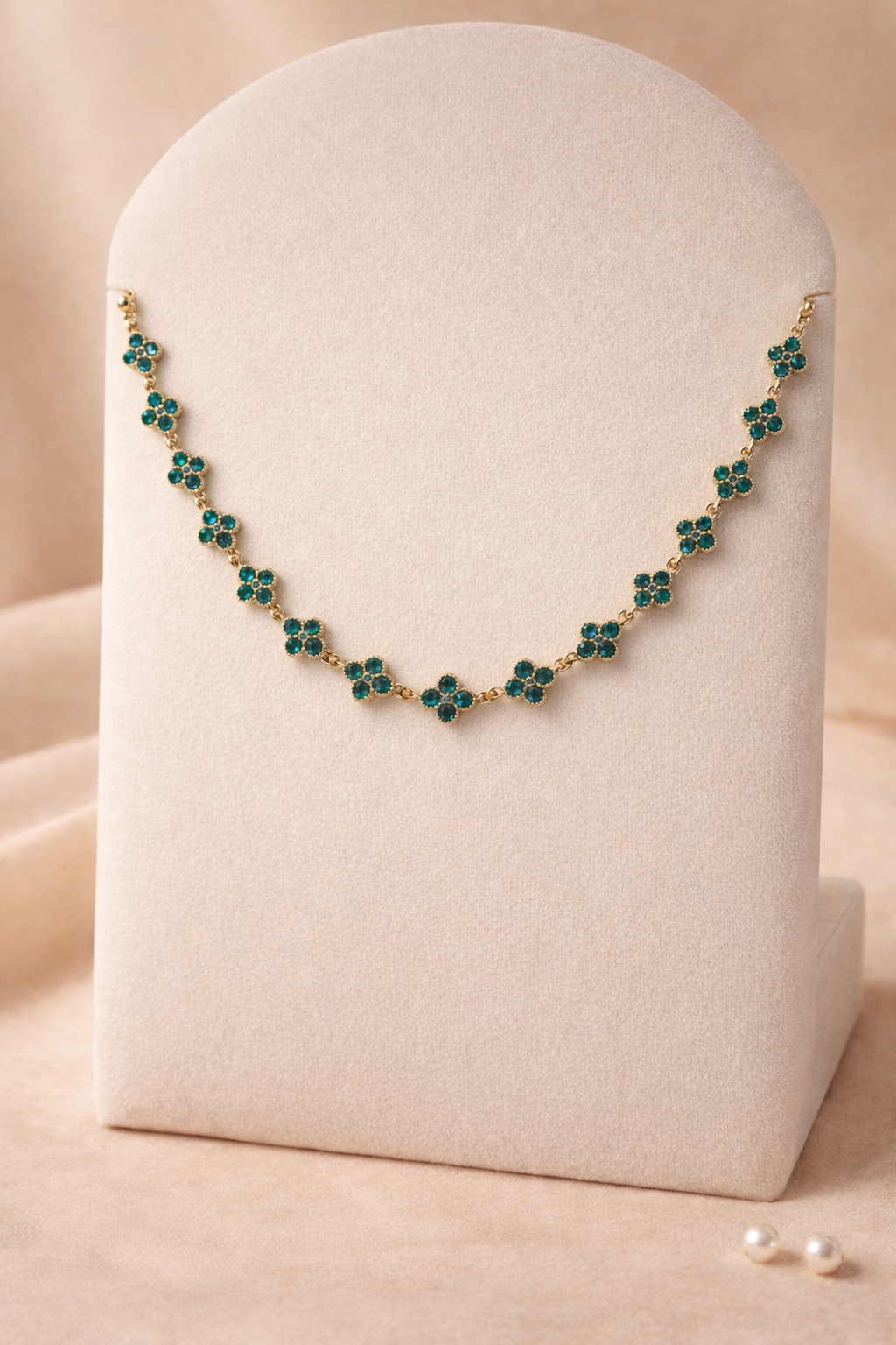 Collier Trèfles Cyan