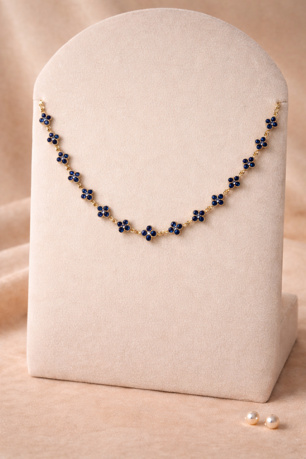 Collier Trèfles Bleu