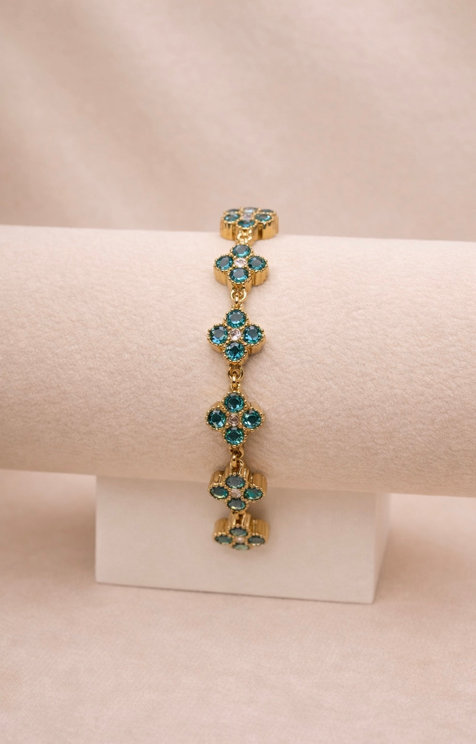 Bracelet Trèfles Cyan